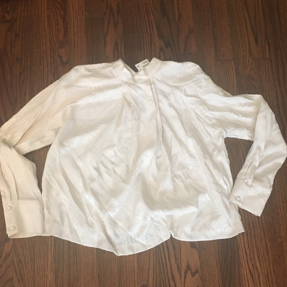 H&M White Long Sleeved Blouse